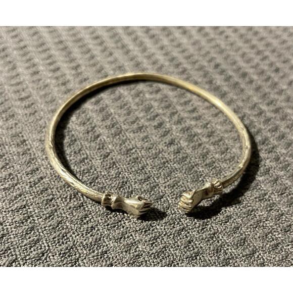 Vintage Sterling Silver 925 Crafted Clenched Fists Trinidad Cuff Bracelet! MZZ8 - Picture 2 of 5